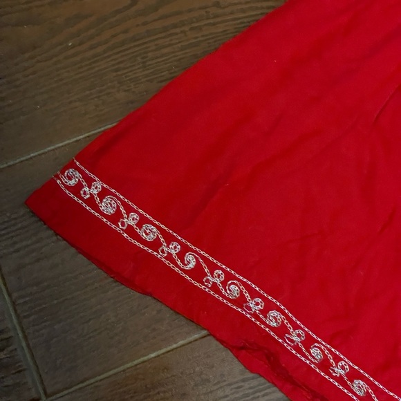 Unbranded red white embroidered slip dress elastic size small handmade Indonesia - Picture 3 of 14